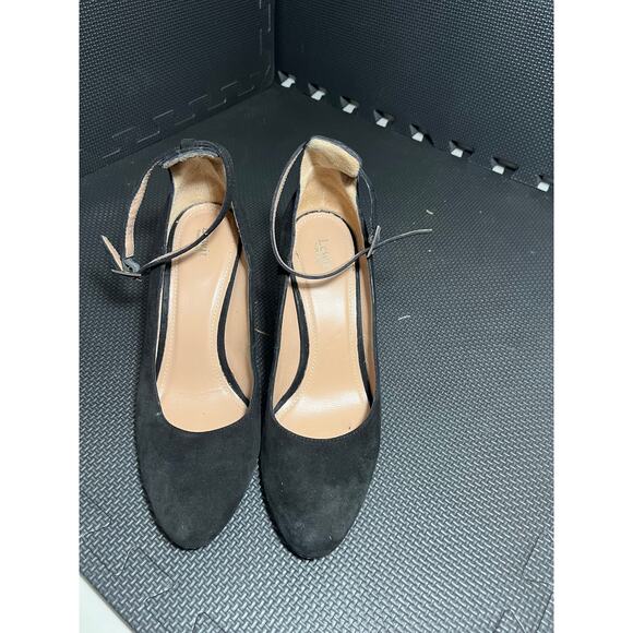 Lewit Made In Italy Womens Black Suede Block Heel Size 39.5 - Picture 2 of 8